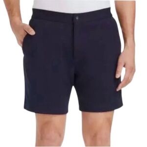 WRK Liam Slim Fit Shorts Tailored Flat Front Navy Blue Waist 34